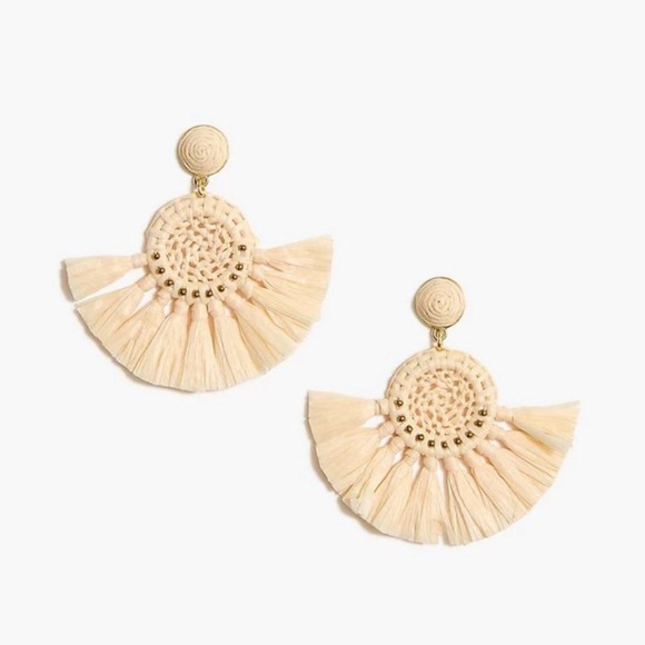 J. Crew Jewelry - J. Crew Raffia Fan Statement Earrings